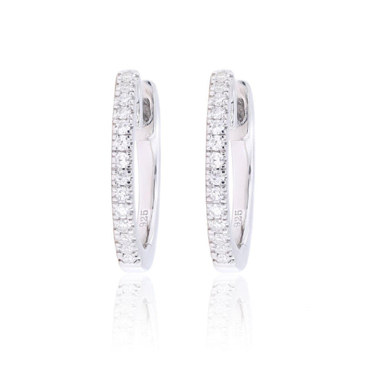 0.90 CTW Round Cut Huggie Hoop Lab Grown Diamond Earrings for Women