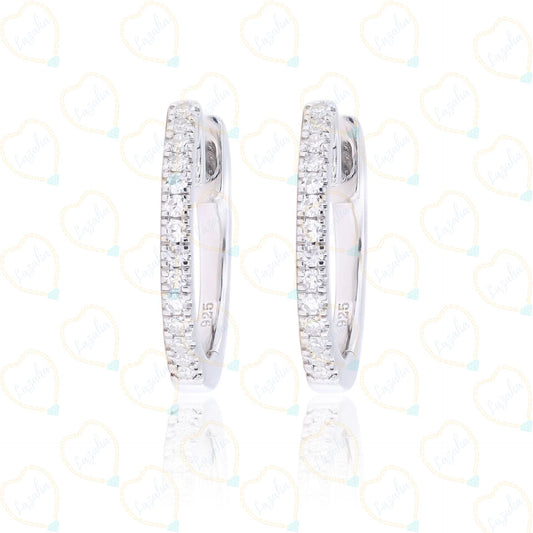 0.90 CTW Round Cut Huggie Hoop Lab Grown Diamond Earrings for Women