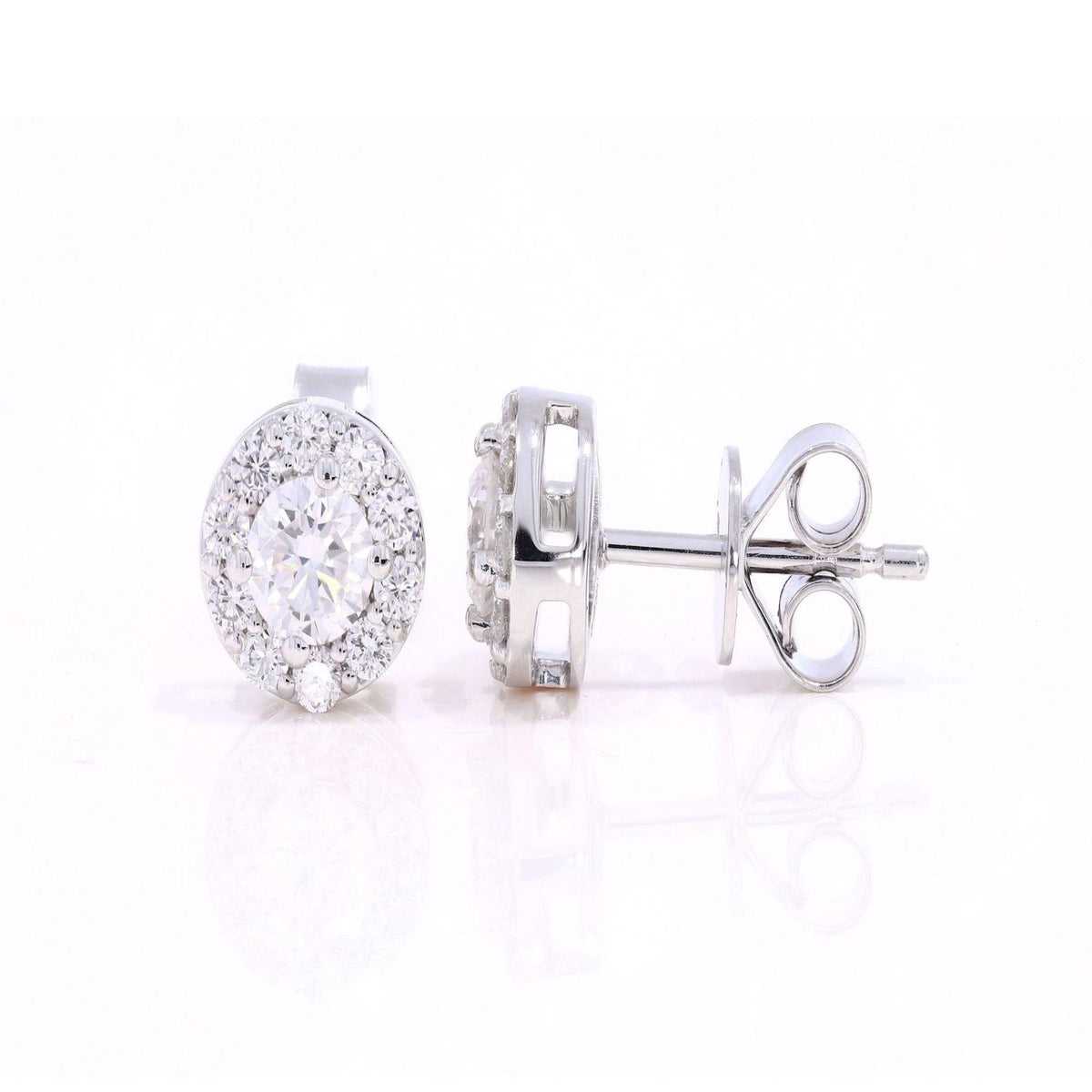 1.00 CTW Round Cut Stud Lab Grown Diamond Earrings for Women