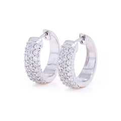 0.80 CTW Round Cut Huggie Hoop Lab Grown Diamond Earrings for Women