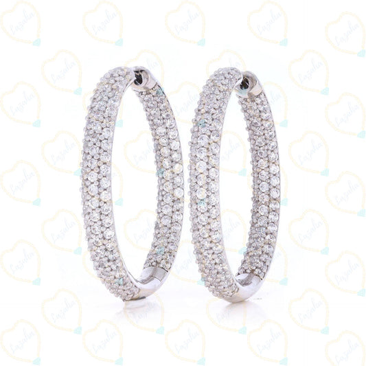 1.00 CTW Round Cut Huggie Hoop Lab Grown Diamond Earrings for Women