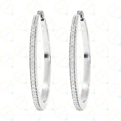 0.80 CTW Round Cut Huggie Hoop Lab Grown Diamond Earrings for Women