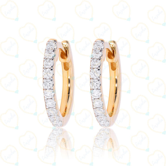 0.60 CTW Round Cut Huggie Hoop Lab Grown Diamond Earrings for Women