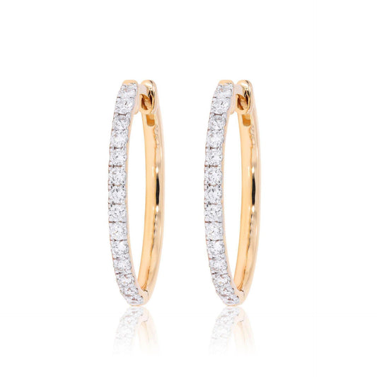 0.80 CTW Round Cut Huggie Hoop Lab Grown Diamond Earrings for Women