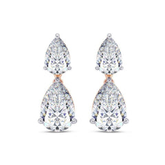 2.50 CTW Pear Cut Drop Dangle Lab Grown Diamond Earrings for Women