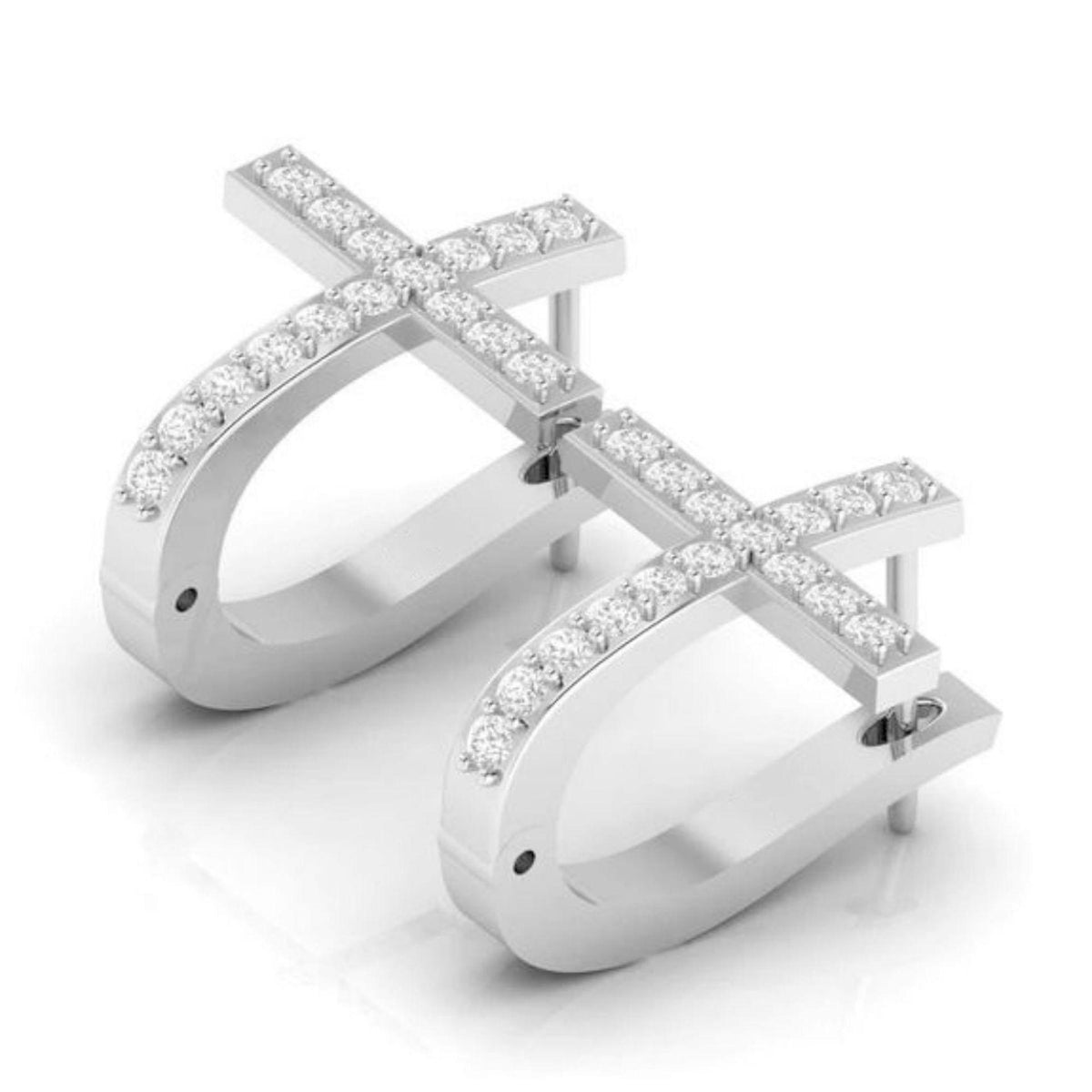 0.50 CTW Round Cut Hoop Lab Grown Diamond Earrings for Women