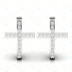 0.50 CTW Round Cut Hoop Lab Grown Diamond Earrings for Women