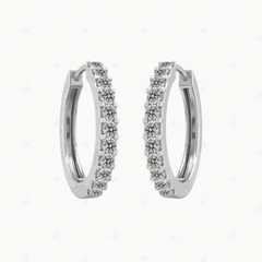 0.70 CTW Round Cut Huggie Hoop Lab Grown Diamond Earrings for Women