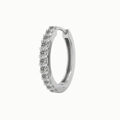 0.70 CTW Round Cut Huggie Hoop Lab Grown Diamond Earrings for Women