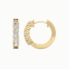 1.10 CTW Round Cut Hoop Lab Grown Diamond Earrings for Women