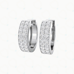 1.00 CTW Round Cut Huggie Hoop Lab Grown Diamond Earrings for Women