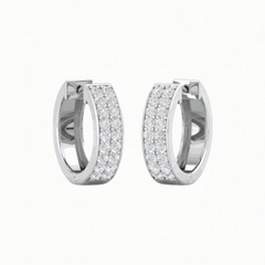 1.00 CTW Round Cut Huggie Hoop Lab Grown Diamond Earrings for Women