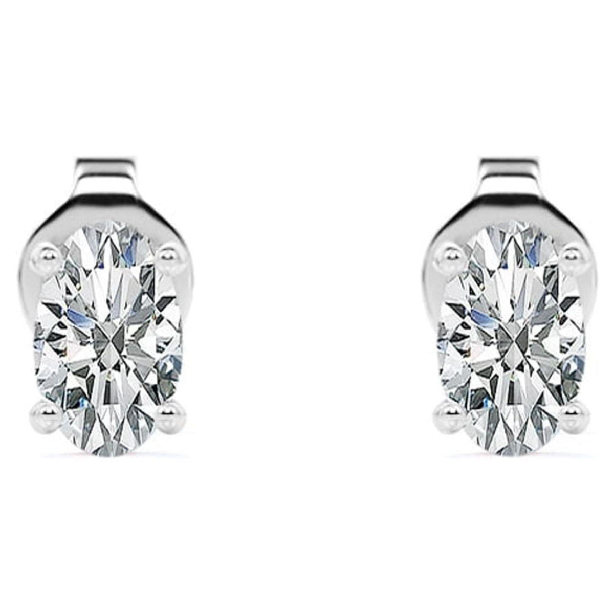 0.60 CTW Oval Cut Stud Lab Grown Diamond Earrings for Women