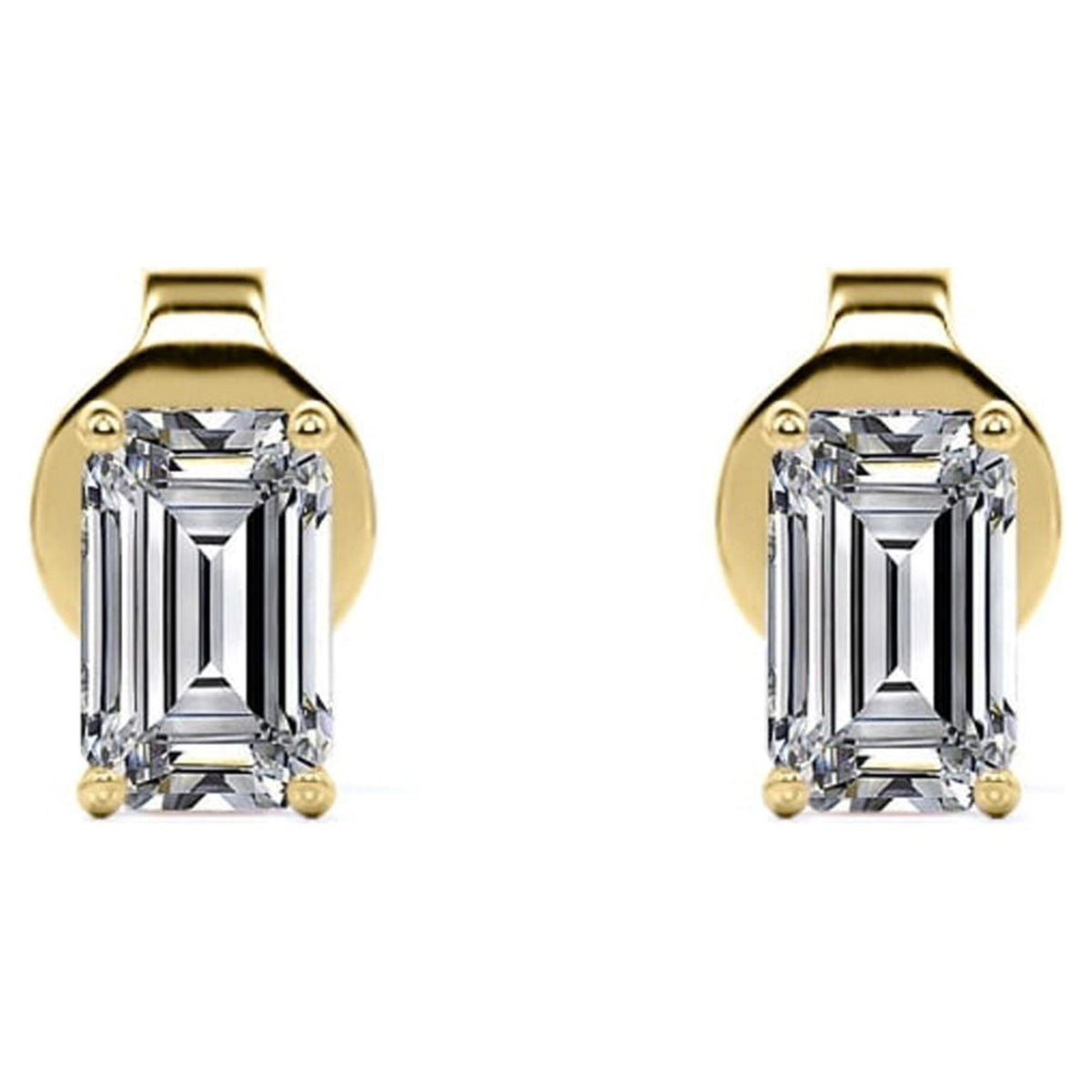 0.60 CTW Emerald Cut Stud Lab Grown Diamond Earrings for Women