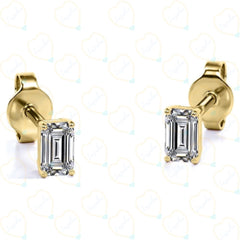 0.60 CTW Emerald Cut Stud Lab Grown Diamond Earrings for Women