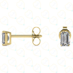 0.60 CTW Emerald Cut Stud Lab Grown Diamond Earrings for Women