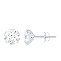 2.00 CTW Round Cut Stud Lab Grown Diamond Earrings for Women