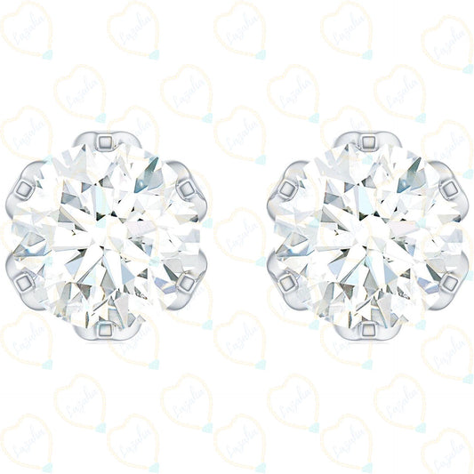 2.00 CTW Round Cut Stud Lab Grown Diamond Earrings for Women