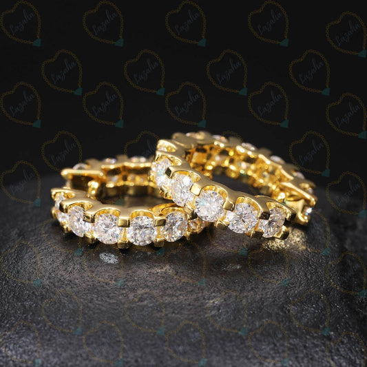 6.00 CTW Round Cut Hoop Lab Grown Diamond Earrings for Women