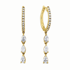 1.50 CTW Pear Cut Drop Dangle Lab Grown Diamond Earrings for Women