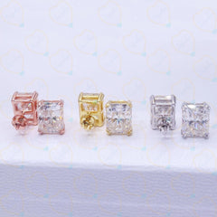 2.00 CTW Radiant Cut Stud Lab Grown Diamond Earrings for Women