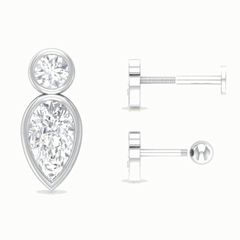 0.50 CTW Round Cut Stud Lab Grown Diamond Earrings for Women