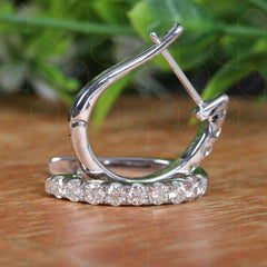 1.00 CTW Round Cut Huggie Hoop Lab Grown Diamond Earrings for Women