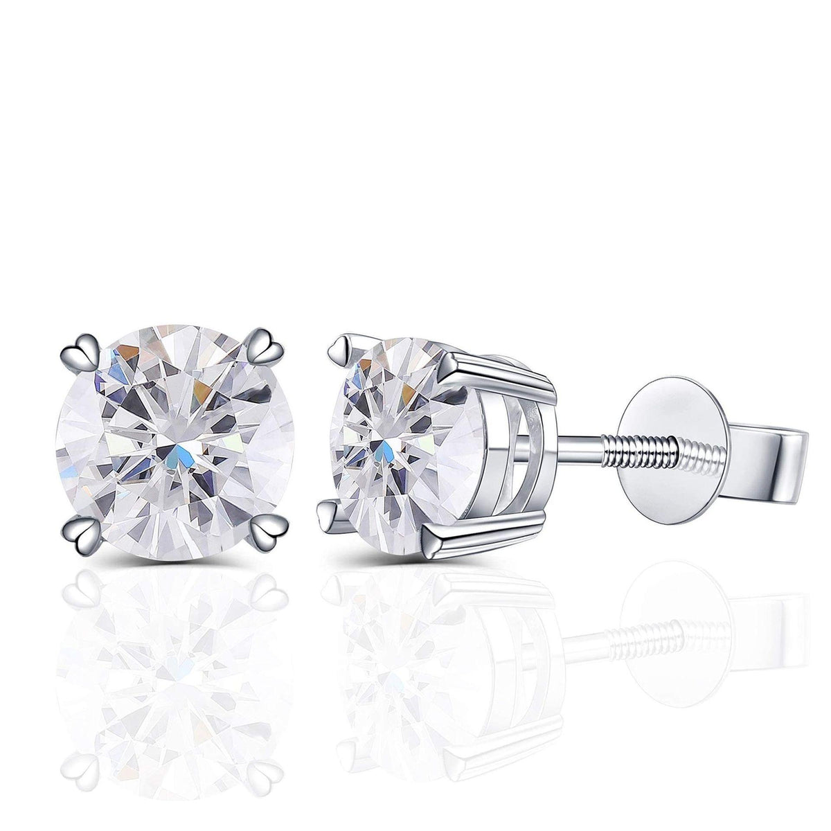 2.00 CTW Round Cut Stud Lab Grown Diamond Earrings for Women