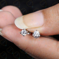 0.70 CTW Round Cut Solitaire Lab Grown Diamond Earrings for Women