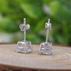 3.00 CTW Cushion Cut Stud Lab Grown Diamond Earrings for Women