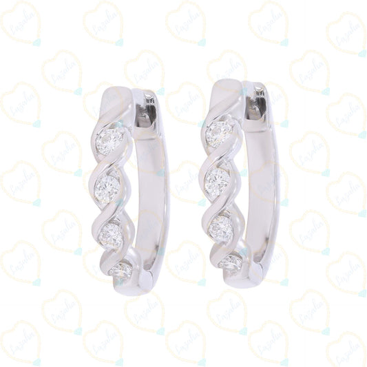 0.90 CTW Round Cut Huggie Hoop Lab Grown Diamond Earrings for Women