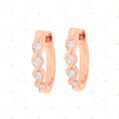 0.90 CTW Round Cut Huggie Hoop Lab Grown Diamond Earrings for Women