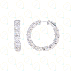 5.00 CTW Round Cut Huggie Hoop Lab Grown Diamond Earrings for Women