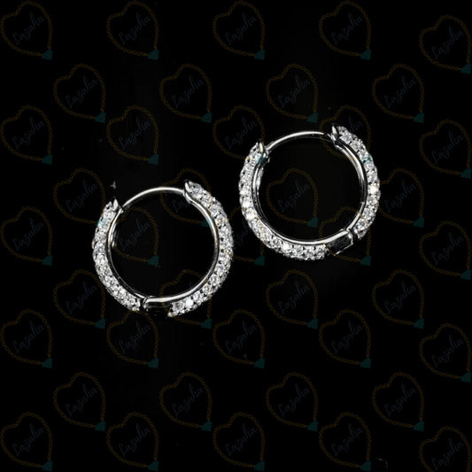 0.80 CTW Round Cut Huggie Hoop Lab Grown Diamond Earrings for Women