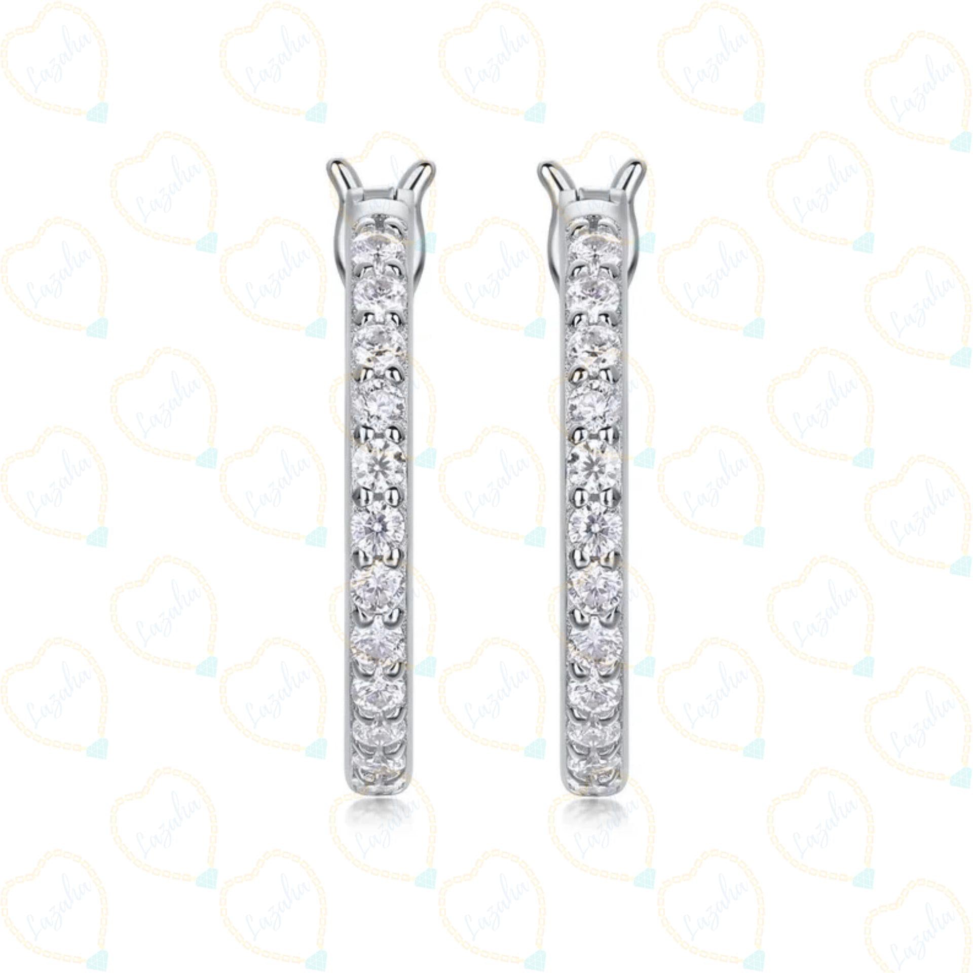 0.40 CT Round Cut Hoop Lab Grown Diamond Earrings, 0.40 CT Diamond Cut, Lab Grown Diamond earrring, Diamond earring, White Gold Round Cut Diamond earring...