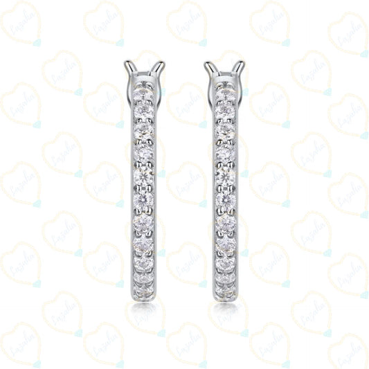 0.40 CT Round Cut Hoop Lab Grown Diamond Earrings, 0.40 CT Diamond Cut, Lab Grown Diamond earrring, Diamond earring, White Gold Round Cut Diamond earring...