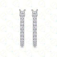 0.40 CT Round Cut Hoop Lab Grown Diamond Earrings, 0.40 CT Diamond Cut, Lab Grown Diamond earrring, Diamond earring, White Gold Round Cut Diamond earring...