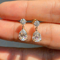 2.50 CTW Pear Cut Drop Dangle Lab Grown Diamond Earrings for Women