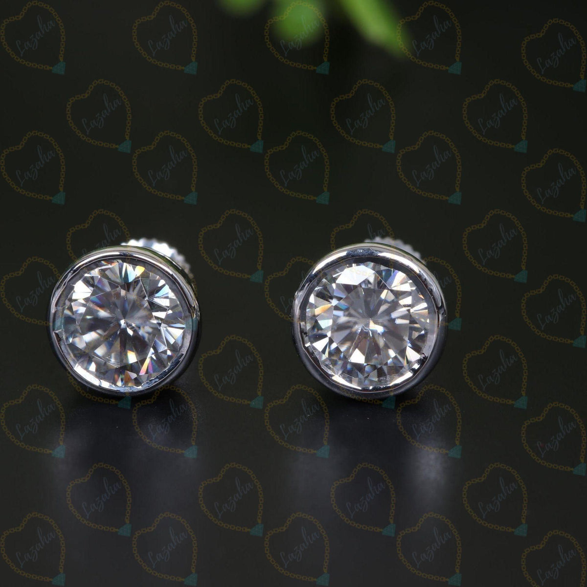 1.70 CTW Round Cut Stud Lab Grown Diamond Earrings for Women