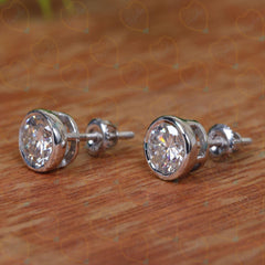 1.70 CTW Round Cut Stud Lab Grown Diamond Earrings for Women