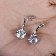 1.70 CTW Round Cut Drop Dangle Lab Grown Diamond Earrings for Women