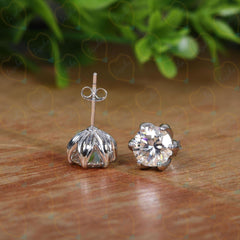 1.70 CTW Round Cut Stud Lab Grown Diamond Earrings for Women