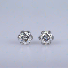 1.70 CTW Round Cut Stud Lab Grown Diamond Earrings for Women