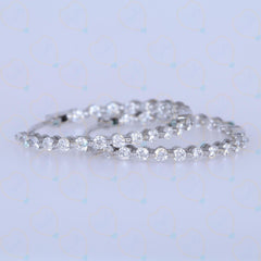 2.50 CTW Round Cut Hoop Lab Grown Diamond Earrings for Women