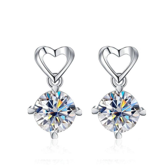 2.00 CTW Round Cut Drop Dangle Lab Grown Diamond Earrings for Women