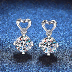 2.00 CTW Round Cut Drop Dangle Lab Grown Diamond Earrings for Women