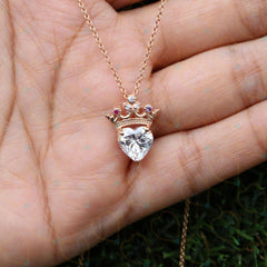 1.00 TCW Heart Cut Charm Lab Grown Diamond Pendant for Women