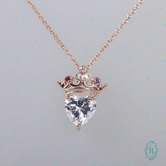 1.00 TCW Heart Cut Charm Lab Grown Diamond Pendant for Women