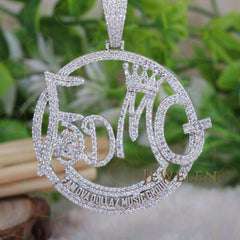 2.00 CTW Round Cut Hip Hop Lab Grown Diamond Pendant for Women