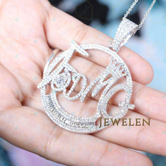 2.00 CTW Round Cut Hip Hop Lab Grown Diamond Pendant for Women